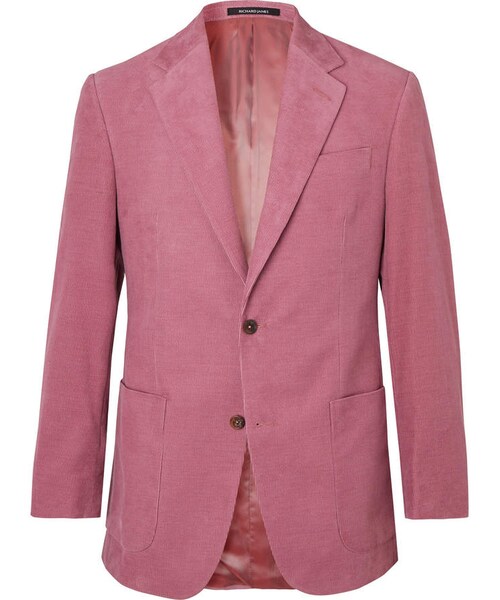 RICHARD JAMES(リチャード ジェームス)の「Richard James Pink Hyde Slim-Fit Cotton-Corduroy Suit Jacket(フォーマルスーツ/小物・メンズ・Pink・Uk/us 36/Uk/us 38/Uk/us 40/Uk/us 42/Uk/us 44)」の1枚目の写真