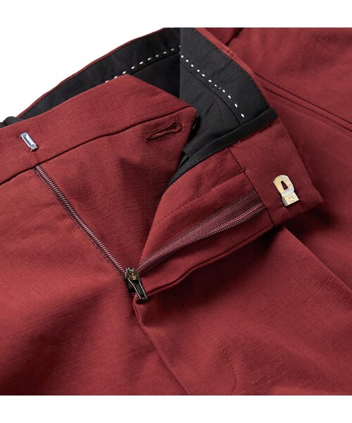 DRIES VAN NOTEN（ドリスヴァンノッテン）の「Dries Van Noten Brick Slim-Fit Pleated Cotton Suit Trousers（その他パンツ・メンズ・Red・It 44/It 46/It 48/It 52/It 54）」の4枚目の写真