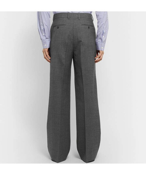 GUCCI（グッチ）の「Gucci Dark-Grey Wide-Leg Wool-Sharkskin Suit Trousers（その他パンツ・メンズ・Gray・It 44/It 46/It 48/It 50/It 52/It 54）」の3枚目の写真