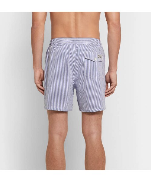 POLO RALPH LAUREN（ポロ ラルフ ローレン）の「Polo Ralph Lauren Traveler Mid-Length Striped Seersucker Swim Shorts（水着・メンズ・Blue・S/M/L/XL/XXL）」の5枚目の写真