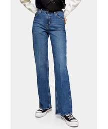 Topshop Mid Blue Relaxed Flare Jeans