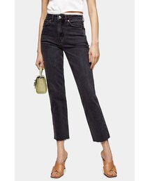 Topshop CONSIDERED Washed Black Straight Jeans