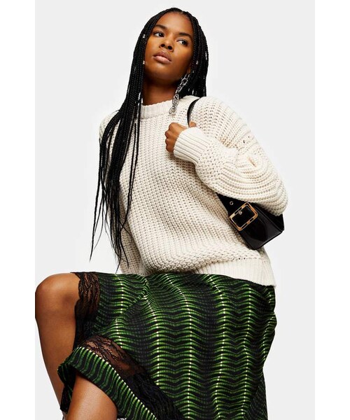 TOPSHOP（トップショップ）の「Topshop IDOL Green Warped Tiger Print Lace Midi Skirt（スカート・レディース・Green・0）」の2枚目の写真