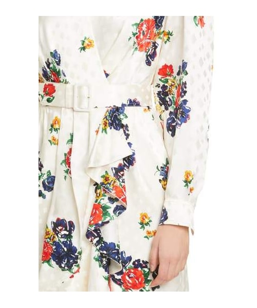 TORY BURCH(トリーバーチ)の「Tory Burch Floral Print Long Sleeve Silk Wrap Dress(ワンピース・レディース・White・0/2/8/4/10/00/6/12/14)」の2枚目の写真