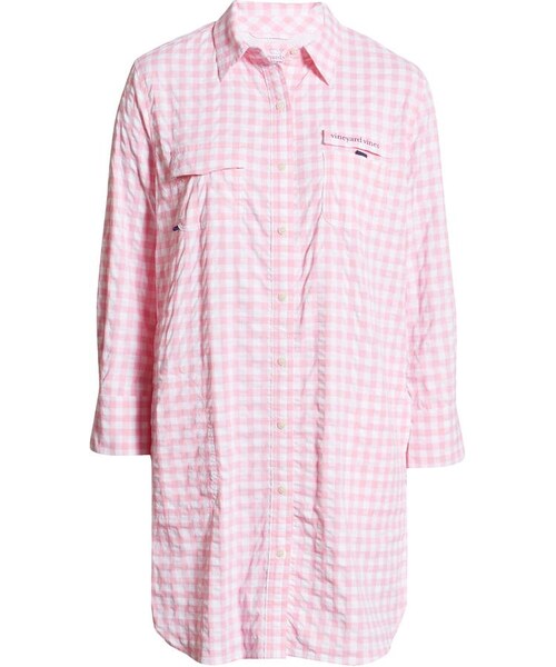 Vineyard Vines（ヴァインヤードヴァインズ ）の「vineyard vines Gingham Harbor CoverUp Seersucker Shirtdress