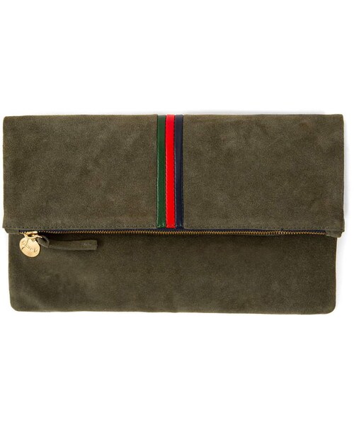 Clare Vivier（クレアヴィヴィエ）の「Clare V. Center Stripe Leather Foldover Clutch