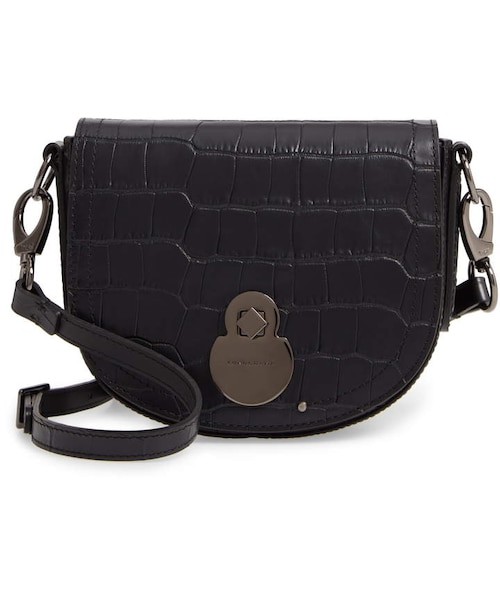 LONGCHAMP(ロンシャン)の「Longchamp Small Cavalcade Crocodile Embossed Leather Crossbody Bag(ショルダーバッグ・レディース・Black・One Size)」の1枚目の写真