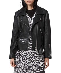 美品　オールセインツ　LUNA LEATHER BIKER MAC　黒　38 ALLSAINTS（オールセインツ）の「ALLSAINTS Luna Leather Biker Jacket