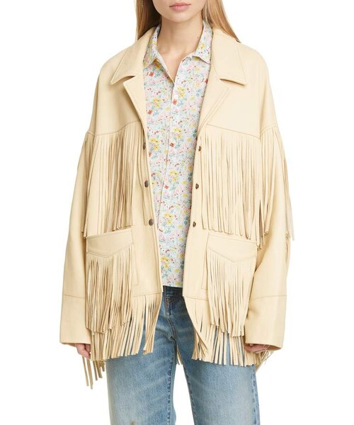 R13（アールサーティーン）の「R13 Fringe Trim Leather Jacket（ライダースジャケット）」 WEAR