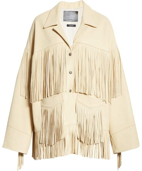 R13（アールサーティーン）の「R13 Fringe Trim Leather Jacket（ライダースジャケット）」 WEAR
