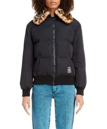 The Marc Jacobs The Down Jacket with Leopard Print Faux Fur Collar