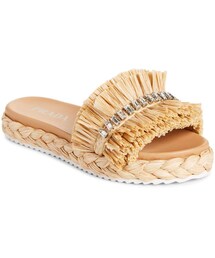 Prada Embellished Raffia Slide Sandal