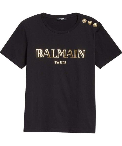 BALMAIN（バルマン）の「Balmain Vintage Logo Cotton T-Shirt（Tシャツ/カットソー・レディース・Black・X-large/Large/Medium/Small/X-small）」の3枚目の写真