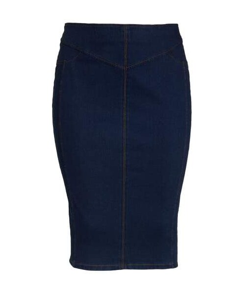 Marina Rinaldi(マリナリナルディ)の「Marina Rinaldi Caorle Denim Jacquard Skirt(スカート・レディース・Blue・20W)」の2枚目の写真