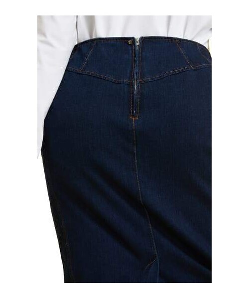 Marina Rinaldi(マリナリナルディ)の「Marina Rinaldi Caorle Denim Jacquard Skirt(スカート・レディース・Blue・20W)」の4枚目の写真