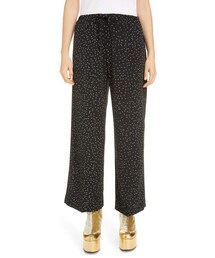 【上品に映える】Dries Van Noten Puvisシルクパンツ 25SS Dries Van Noten】シルクプリントのグリーンパンツ ボトムス