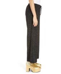 【上品に映える】Dries Van Noten Puvisシルクパンツ 25SS Dries Van Noten】シルクプリントのグリーンパンツ ボトムス