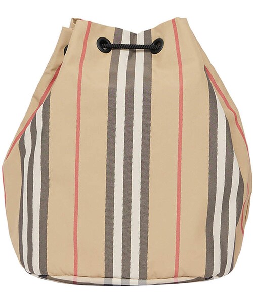 BURBERRY（バーバリー）の「Burberry Phoebe Heritage Stripe Bucket Bag（ショルダーバッグ・レディース・Brown・One Size）」の2枚目の写真