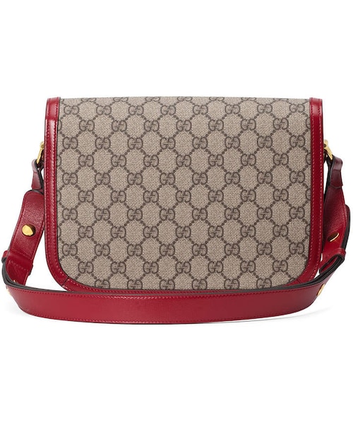 GUCCI(グッチ)の「Gucci 1955 Morsetto GG Supreme Horsebit Shoulder Bag(ショルダーバッグ・レディース・Brown/Red・One Size)」の6枚目の写真