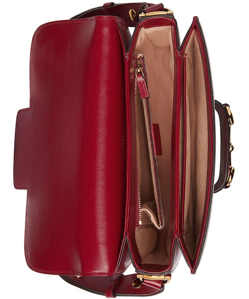 GUCCI(グッチ)の「Gucci 1955 Morsetto GG Supreme Horsebit Shoulder Bag(ショルダーバッグ・レディース・Brown/Red・One Size)」の8枚目の写真