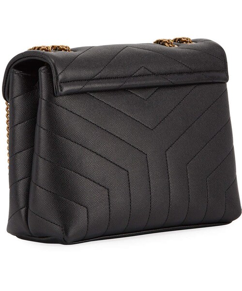 Saint Laurent(サンローラン)の「Saint Laurent Loulou Small Pebbled Leather V-Flap Shoulder Bag(ショルダーバッグ・レディース・Black・One Size)」の3枚目の写真