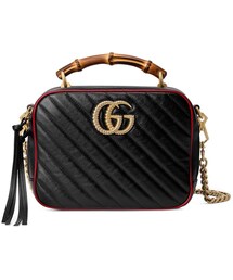 Gucci GG Marmont Torchon Leather Shoulder Bag with Bamboo Handle