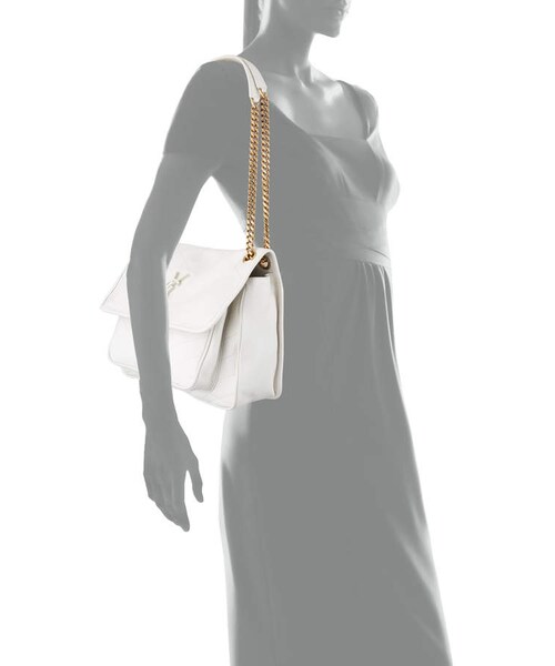 Saint Laurent(サンローラン)の「Saint Laurent Niki Medium Monogram YSL Lamb Leather Shoulder Bag(ショルダーバッグ・レディース・White/Black・One Size)」の6枚目の写真