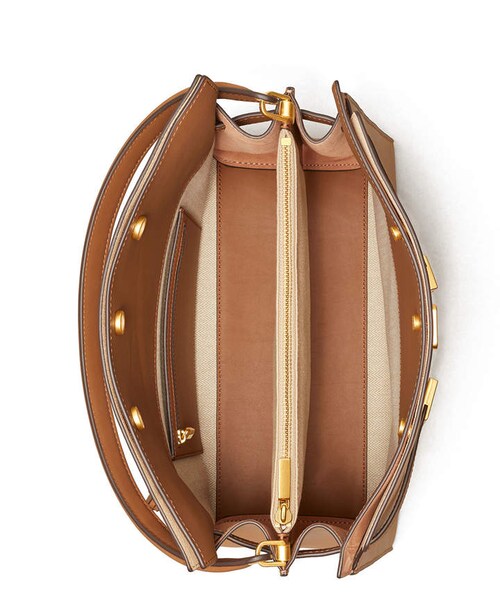 TORY BURCH（トリーバーチ）の「Tory Burch Lee Radziwill Double Crossbody Bag, Light Brown（ショルダーバッグ・レディース・Brown・One Size）」の2枚目の写真