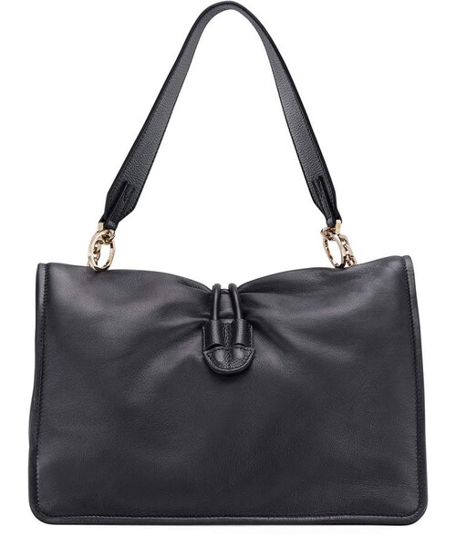 エムシーエム MCM バッグ ショルダーバッグ ナイロンジャガード×レザー アイボリー×ライトブラウン 美品 MCM（エムシーエム）の「Mcm Candy Leather Chain Shoulder Bag