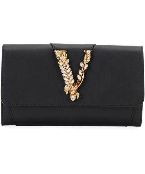 VERSACE（ヴェルサーチ）の「Versace Virtus Evening Leather Wallet on Chain（ハンドバッグ・レディース・Pink/Black・One Size）」の2枚目の写真