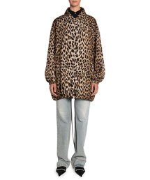 Balenciaga Leopard-Print Oversized Wind-Resistant Jacket
