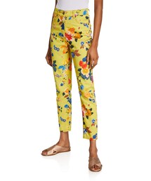 Etro Allover Exotic Floral-Print Jeans