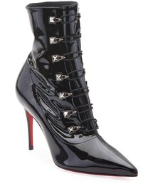Christian Louboutin Frenchissima Patent Red Sole Booties