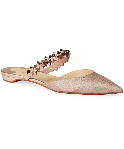 ルブタン グリッター レッドソール ストラップ サンダル【37.5】 ゴールド Christian Louboutin（クリスチャンルブタン）の「Christian
