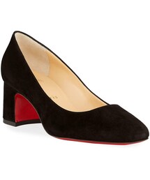 Christian Louboutin Donna Stud Suede Red Sole Pumps