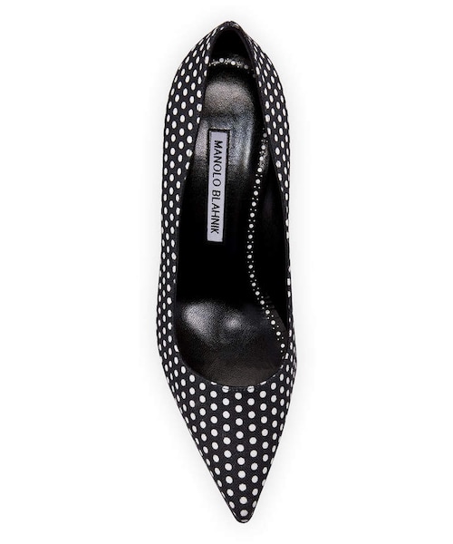 マノロブラニク　ドット柄　パンプス　linnen polka dot pumps マノロブラニク ドット柄 パンプス linnen polka dot pumps