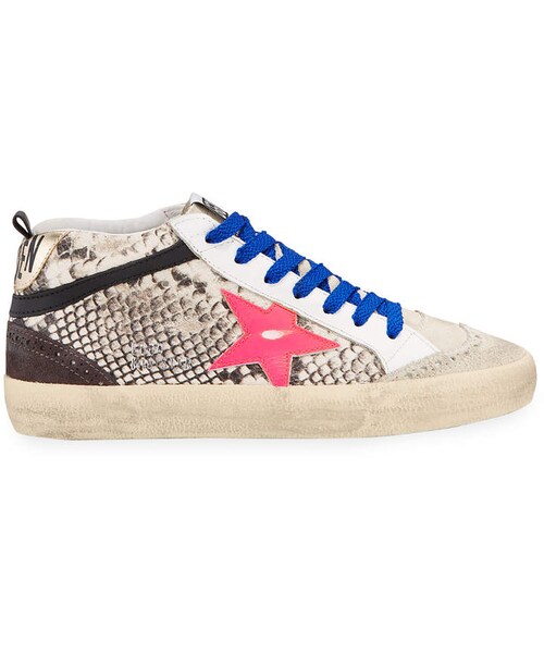 GOLDEN GOOSE（ゴールデングース）の「Golden Goose Mid Star Python-Print Wing-Tip Sneakers（スニーカー・レディース・ROCK SNAKE FUXIA・5b / 35eu/11b / 41eu）」の2枚目の写真