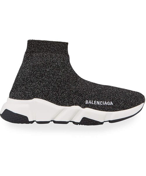 BALENCIAGA（バレンシアガ）の「Balenciaga Metallic Knit High-Top Sock Sneakers（スニーカー・レディース・Black・11b / 41eu/12b / 42eu）」の2枚目の写真