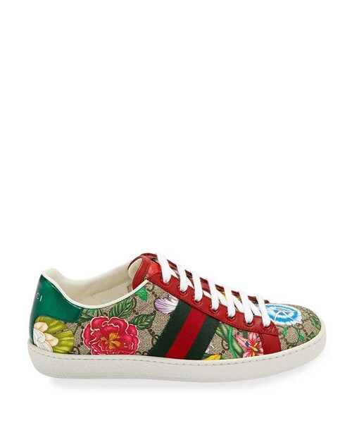 GUCCI(グッチ)の「Gucci New Ace Flora Canvas Sneakers(スニーカー・レディース・Brown・5b / 35eu/5.5b / 35.5eu/6.5b / 36.5eu/8b / 38eu/8.5b / 38.5eu/9b / 39eu/9.5b / 39.5eu/10b / 40eu/10.5b / 40.5eu/11b / 41eu/12b / 42eu)」の2枚目の写真