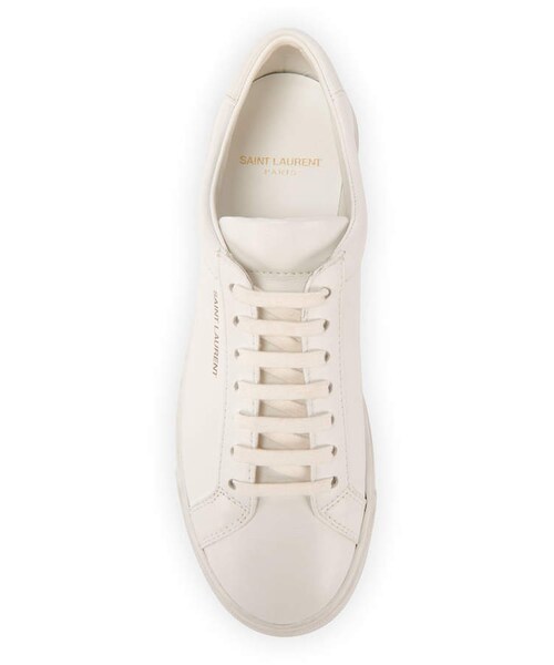 Saint Laurent(サンローラン)の「Saint Laurent Andy Leather Lace-Up Sneakers(スニーカー・レディース・White・5b / 35eu/5.5b / 35.5eu/6.5b / 36.5eu/7b / 37eu/7.5b / 37.5eu/8b / 38eu/8.5b / 38.5eu/9b / 39eu/9.5b / 39.5eu/10b / 40eu/10.5b / 40.5eu/11b / 41eu/11.5b / 41.5eu/12b / 42eu)」の2枚目の写真
