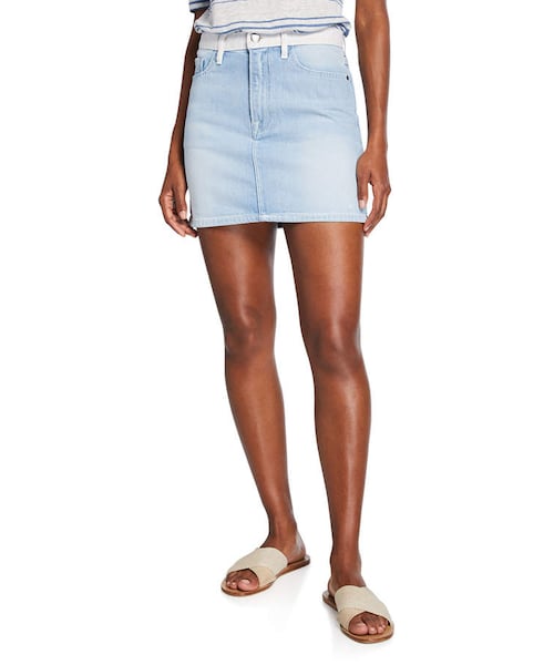 frame le mini denim skirt