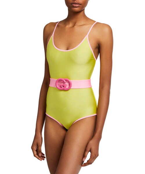GUCCI（グッチ）の「Gucci GG-Belted Sparkling One-Piece Swimsuit