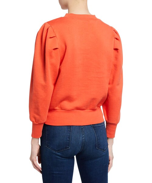 FRAME Easy Shirttail Sweatshirt in Pesca - Size Small