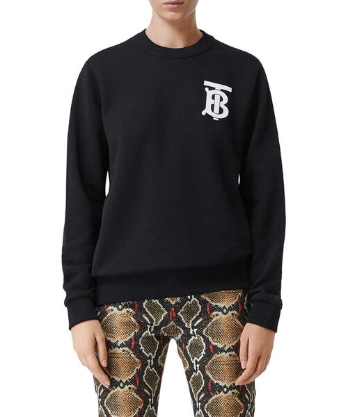 BURBERRY（バーバリー）の「Burberry Dryden TB Monogram Crewneck Sweatshirt（スウェット・レディース・Black・X-small/Small/Medium/Large/X-large）」の2枚目の写真