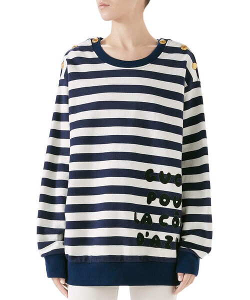 Gucci Cote d'Azur Striped Patchwork Sweatshirt