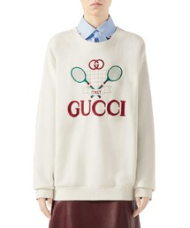 GUCCI | Gucci Oversized Embroidered Tennis-Logo Sweatshirt (スウェット)