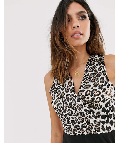 AX Paris （-）の「Ax Paris AX Paris leopard print wrap midi dress（ワンピース ...