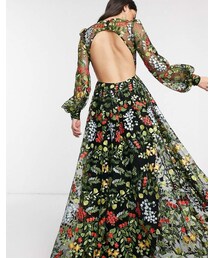 エイソス (ASOS EDITION) レディース ワンピース ワンピース・ドレス Asos Edition Long Sleeve Scoop Neck Knitted Maxi Dress In Charcoal (チャコール) asos（エイソス）の「Asos Edition ASOS EDITION kimono sleeve drape