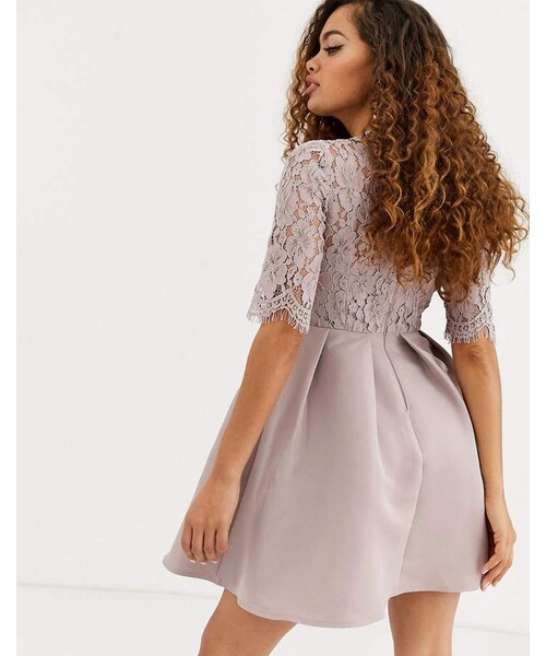 Little Mistress（リトルミストレス）の「Little Mistress Petite lace upper skater dress（その他・レディース・Gray・4/6/8/10/12）」の2枚目の写真