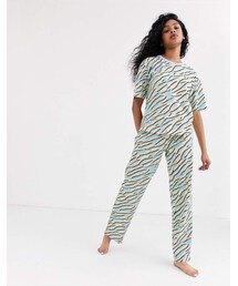 Asos Design ASOS DESIGN pastel zebra tee & pants jersey pyjama set